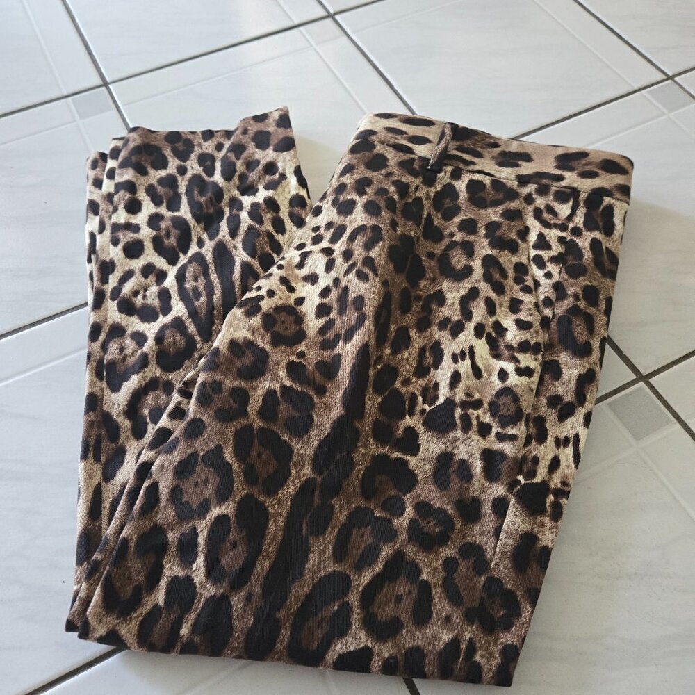 Dolce & Gabbana Leopard Print Drill Pants 44